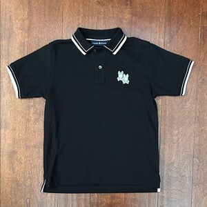 Psycho Bunny 2025 Kids Elliot Pique Polo, Black Pink & White, Size Large 14/16